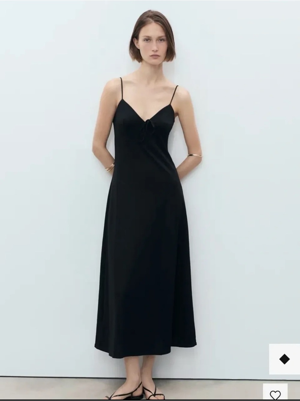 Mango Black Spaghetti-Strap Maxi Dress